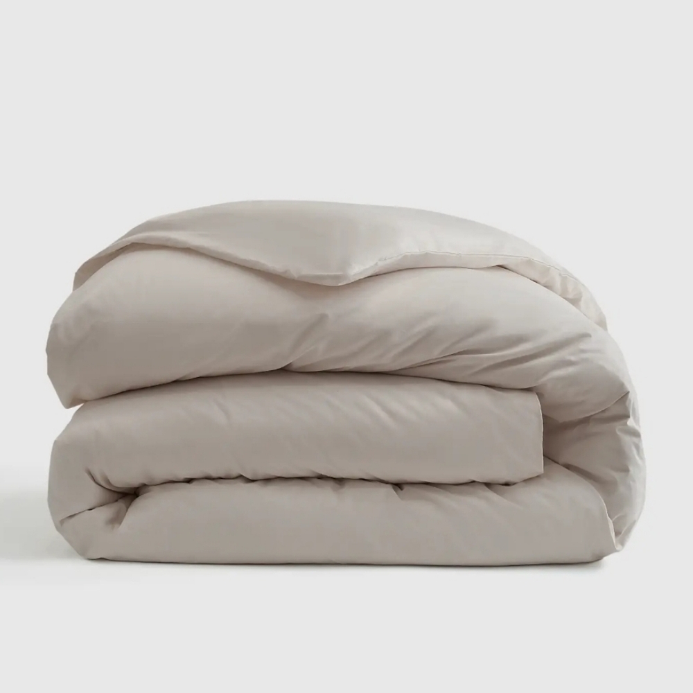 Quince 100% Organic Percale Cotton Light Gray Duvet Cover ! Sz. King(156)